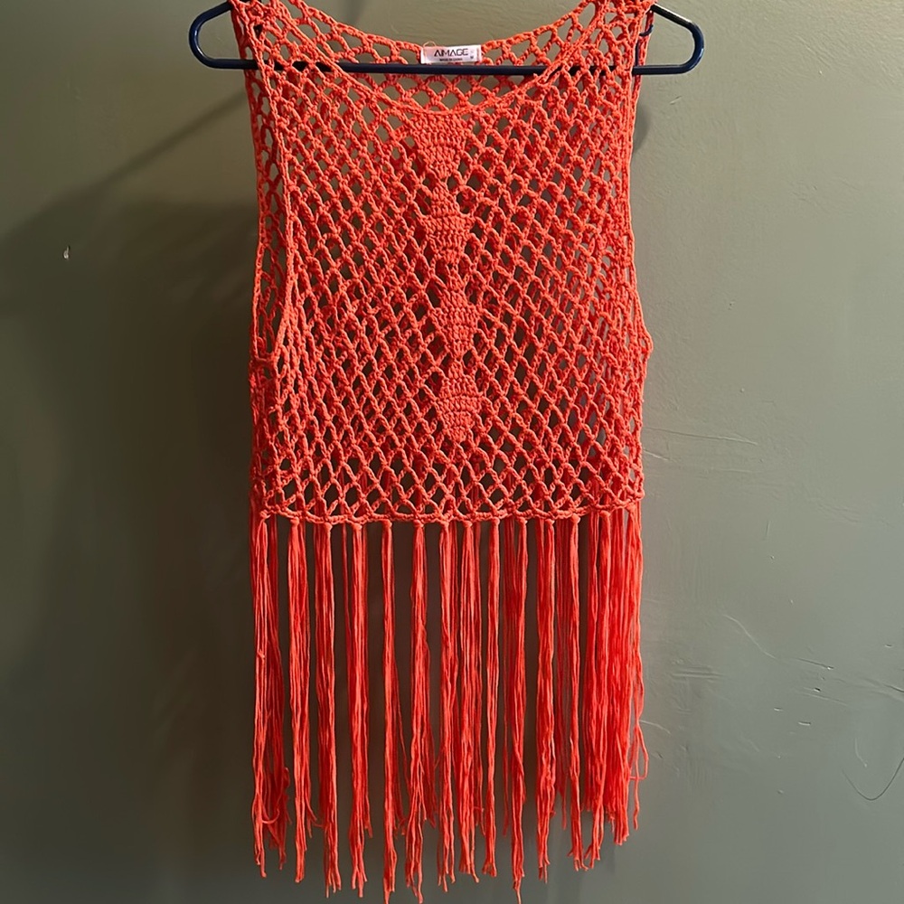 Orange crochet top